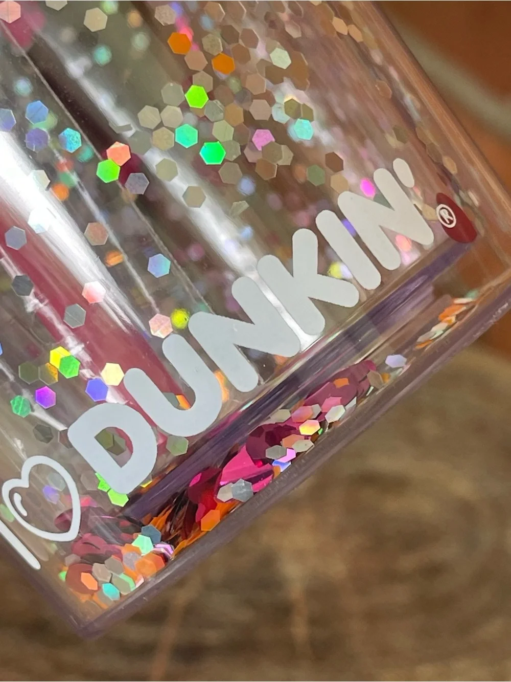 New DUNKIN VALENTINE'S DAY Moving Sprinkles Acrylic Tumbler (24oz.)